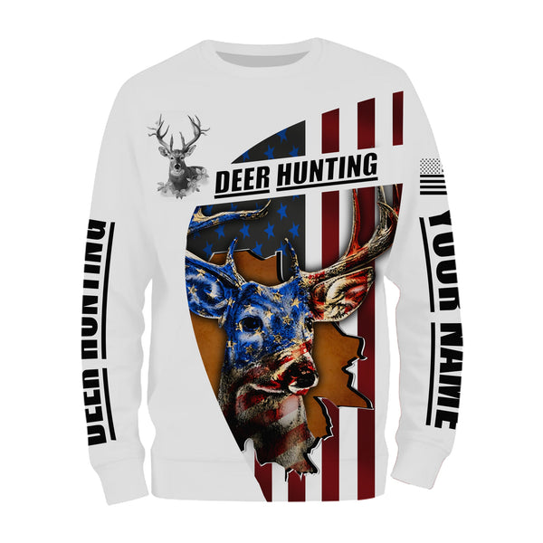 Maxcorners Custom Name American Deer Hunting Shirt 3D All Over Printed Clothes