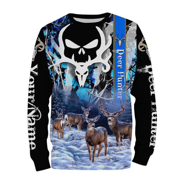 Maxcorners Custom Name Deer Hunting Deer Skull 3D All Over Printed Clothes