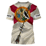 Maxcorners Archery Bow Hunting Florida flag custom Name 3D All over print Shirt, Archers Gifts for Adult and Kid LM2608