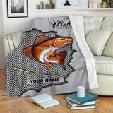 Maxcorners Redfish Fishing Customized Name 3D Quilt - Blanket