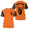 Maxcorners Deer hunting Custom Name Full Printing Orange Shirts, Personalized hunting Shirt for Men, Women LM2608
