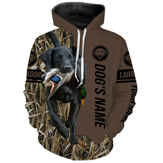 Maxcorners Black Labrador Retriever Hunting Dog Custom Name Camo Shirts, Hunting Gifts LM1112