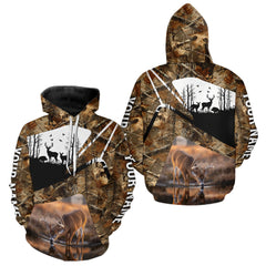 Maxcorners Deer Hunting 3D All Over Print Shirt Personalized Brown Fall Season Camo Hunting Clothes LM0910