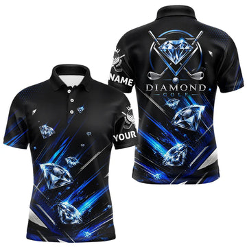 Maxcorners Funny Menâ€™s Diamond Golf Polo Shirt â€“ Performance Golf Shirt, Golf Top LM1005