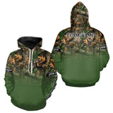 Maxcorners Personalized Green Deer Hunting Camo Full Printing Shirts, Best Hunting Gifts LM2608