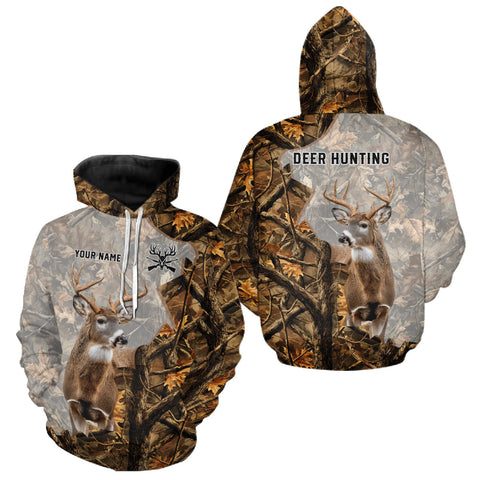 Maxcorners Beautiful Deer Hunting 3D Shirt All-Over Print with Deer Buck, Camouflage For Deer Hunters LM2110