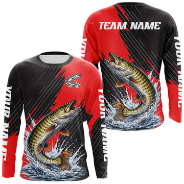 Maxcorners Musky Fishing Long Sleeve Tournament Shirts, Personalized Musky Fishing Jerseys LM1903
