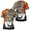 Maxcorners Deer Hunting Orange Camo Forest Custom Name 3D All Over Print Shirts Personalized