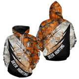 Maxcorners Deer Hunting Orange Camo Winter 3D All Over Printed Shirt, Hunting Clothes for Deer Season LM3010