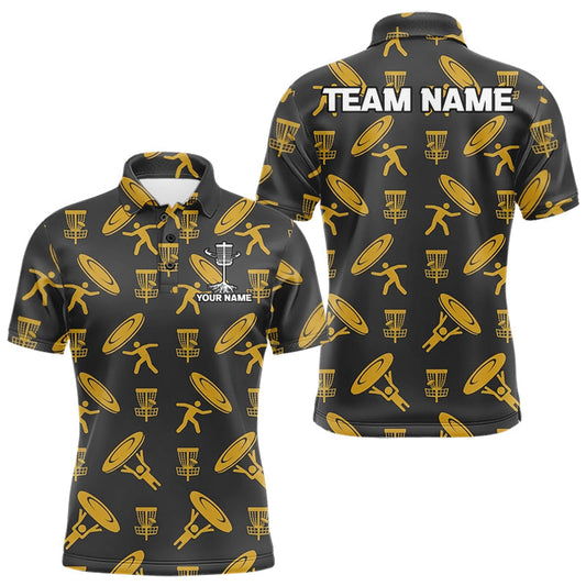 Maxcorners Personalized Disc Golf Polo Shirt Custom Name Golf Shirt Disc Golfer Gift Performance Polo For Men LM0106