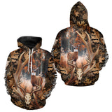 Maxcorners Deer Skull Reaper Hunting Camouflage Hunting Clothes Customize 3D All Over Printed Shirts LM0910
