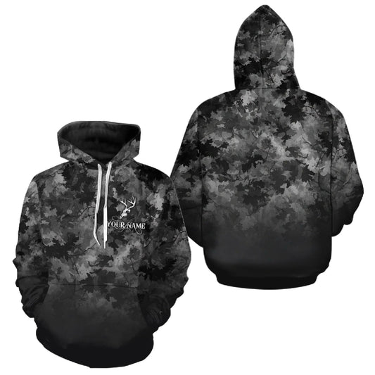 Maxcorners Best Deer Hunting Shirt Black Camouflage Custom Name 3D All Over Printed Shirts Hunting Gift LM0409