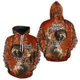 Maxcorners Deer Hunting Shirt Compass Design Orange Camo Custom Name Head Deer Hunting Clothes LM0611