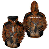 Maxcorners Whitetail Deer Hunting Shirt Orange Camo Custom Name, Deer Hunting Clothes LM0611