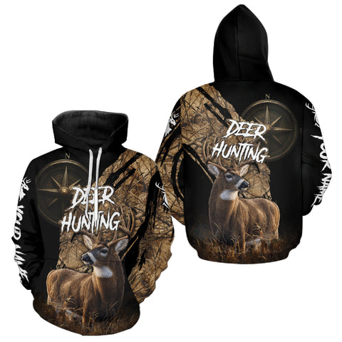 Maxcorners Custom Deer Hunting Shirt with Compass Design, Best for Hunting Season LM0611