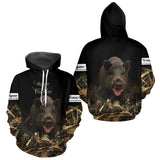 Maxcorners Boar Hunting Black Grown Camo 3D Shirt For Hunting Season Hunting Clothes For Hunters LM1109