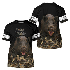 Maxcorners Boar Hunting Black Grown Camo 3D Shirt For Hunting Season Hunting Clothes For Hunters LM1109