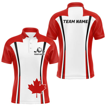Maxcorners Personalized Canada Flag Mens Golf Shirts Golf Polo Shirts For Men Patriotic Golf Tops