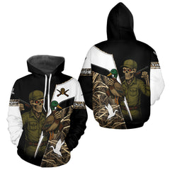 Maxcorners Duck Hunting Shirt Personalized Grim Reaper Camo Hunting Clothes For Men, Duck Hunting Gift LM1809
