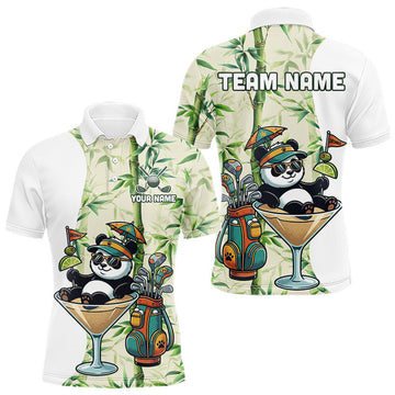 Maxcorners Funny Tropical Bamboo Panda Bear Apparel, Custom Name Performance Golf Jersey For Men LM1705