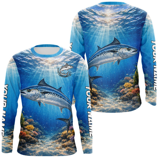 Maxcorners Personalized Offshore Fishing Jerseys, King Mackerel Fishing Shirts Long Sleeve For Men LM2704