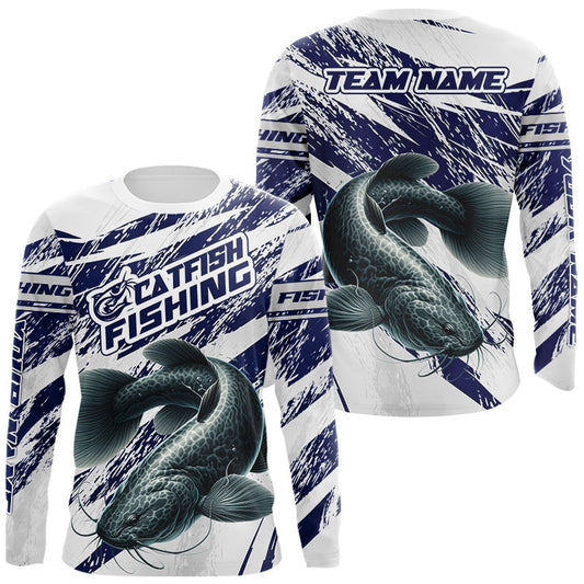 Maxcorners Catfish Custom Fishing Shirts Long Sleeve For Men , Catfish Fishing Tournament Apparel LM1203