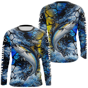 Maxcorners Tuna Fishing Customize Name Long Sleeve Fishing Shirts, Personalized Tuna Fishing Gift LM0402