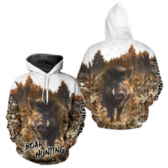 Maxcorners Best Wild Boar Hunting Forest Camouflage Custom Name Shirts for Hunter, Hunting Gifts LM0409
