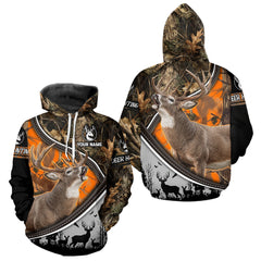 Maxcorners Best Deer Hunting Shirt Orange Brown Camo 3D Custom Name, Season Deer Hunting, Hunting Gifts LM1809