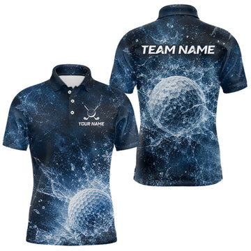 Maxcorners Ice Splash Golf Top, Personalized Golf Polo Shirt, Custom Golf Team Shirt, Golf Gift For Men