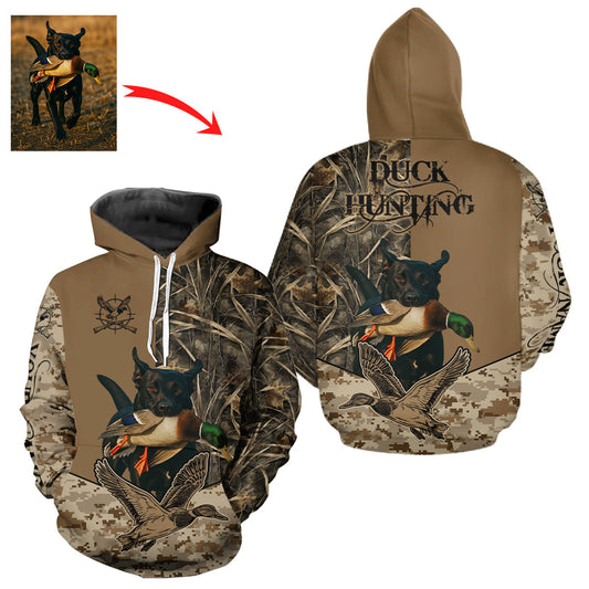 Maxcorners Personalized Hunting Shirt for Hunters – Custom Dog Image and Your Name LM2711