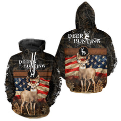 Maxcorners Mule Deer US Flag 3D All Over Print Shirts, Personalized Hunting Gifts For Deer Hunters LM0910