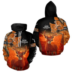 Maxcorners Best Custom Deer Hunting Shirt 3D All Over Print Autumn Forest Big Buck Personalized Gifts LM2608