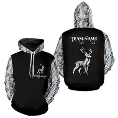 Maxcorners Best Deer Hunting Snow camo custom Name 3D all over printed Shirt, Deer hunting gifts LM2608