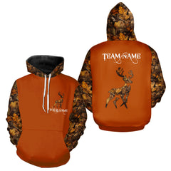 Maxcorners Best Deer Hunting Orange Camouflage Custom Name 3D All-Over Printed Shirt, Deer Hunting Gifts LM2608