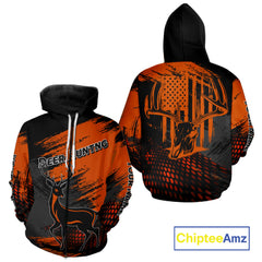 Maxcorners Best Deer Hunting Shirt 3D All Over Print Orange And Black Personalized Name For Hunters LM2608