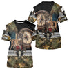 Maxcorners Deer Hunting Shirt Compass Design Forest Camo Custom Name Whitetail Deer Hunting Clothes LM0409