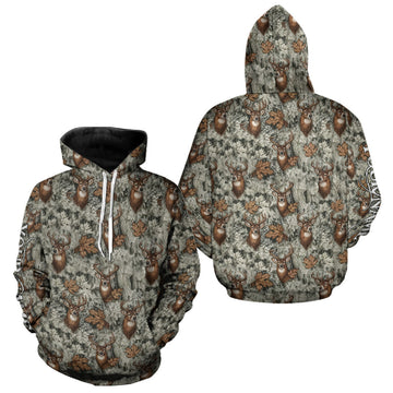 Maxcorners Beautiful Deer Hunting Shirts Pattern Deer Camo Custom Name 3D All Over Printed Hunting Gift LM0409