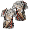 Maxcorners Whitetail Deer Hunting Shirt Custom Name Snow Camo, Season Deer Hunting Clothes For Men LM0409