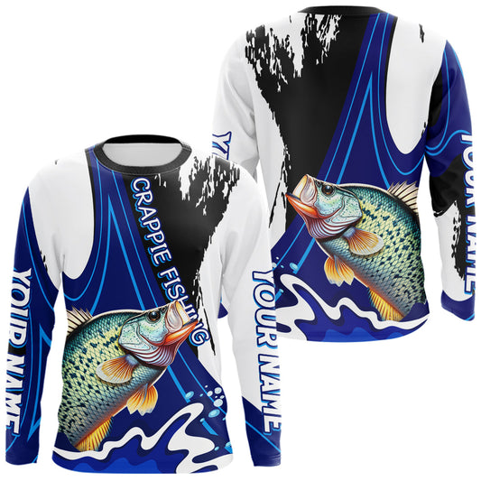 Maxcorners Crappie Fishing Jersey Personalized Name Fishing Shirt, Angler Tournament Fishing Apparel LM1005