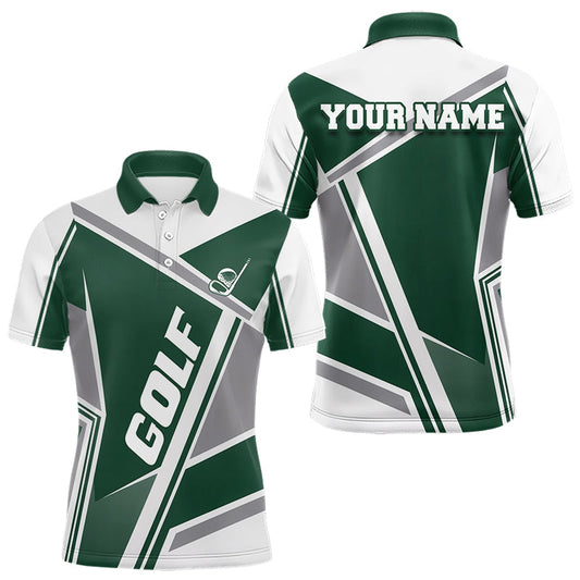 Maxcorners Green Mens Golf Polo Shirt Custom Golf Shirts For Team Personalized Golf Gifts