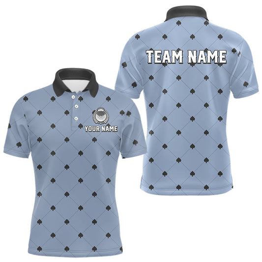 Maxcorners Personalized Mens Golf Jersey Spade Argyle Pattern, Performance Sportswear Golf Polo Shirt