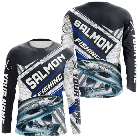 Maxcorners Personalized Chinook Salmon Fishing Jerseys For Fishing Team, Salmon Fishing Shirts Long Sleeve LM1705