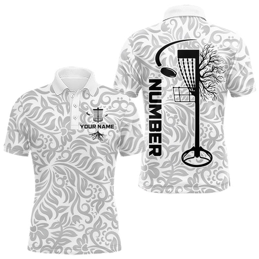 Maxcorners Disc Golf Polo Shirt With Clean Monochrome Design, Customizable Name, Unisex Sports Jersey For Men LM1904