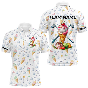 Maxcorners Funny Ice Cream Mens Golf Polo Shirts Jersey – Personalized Team Name Golf Shirt LM1904