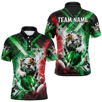 Maxcorners Bulldog Bowling Polo Team League Shirt, Men Bowling Jersey, Bowling League Team Gift LM2709