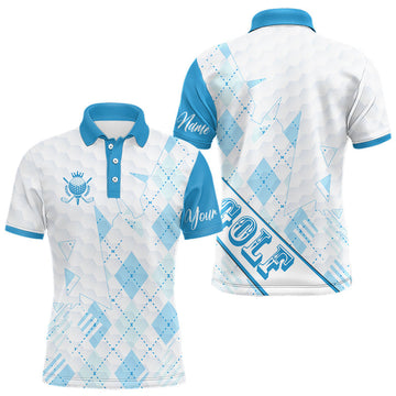 Maxcorners Personalized Golf Shirt Argyle Style – Custom Name Polo, Gift For Dad, Golfer Gift Idea LM0404