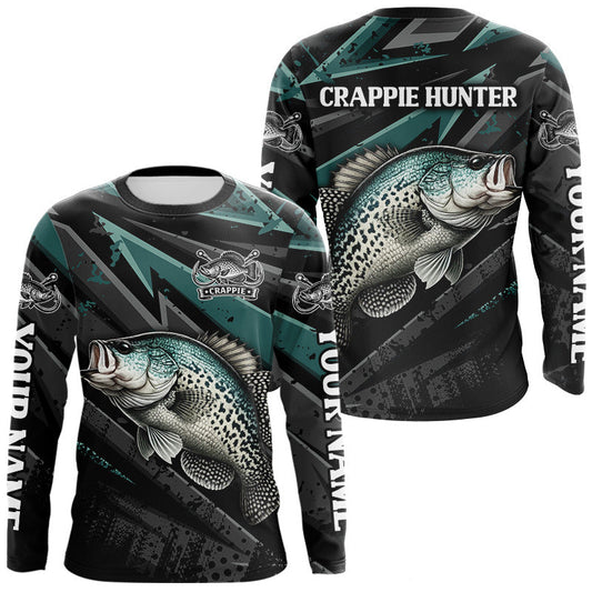 Maxcorners Crappie Custom Long Sleeve Performance Fishing Shirts, Crappie Hunter Fishing Shirt LM1203
