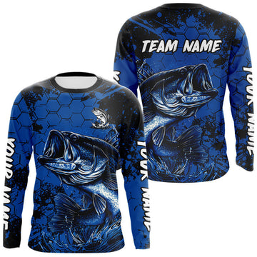 Maxcorners Personalized Bass Fishing Jerseys For Fishing Team, Bass Fishing Shirts Long Sleeve LM1203