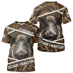 Maxcorners Personalized Wild Boar Hunting Camo Full Printing Shirts, Boar Hunting Gifts, Hunting Season LM1109